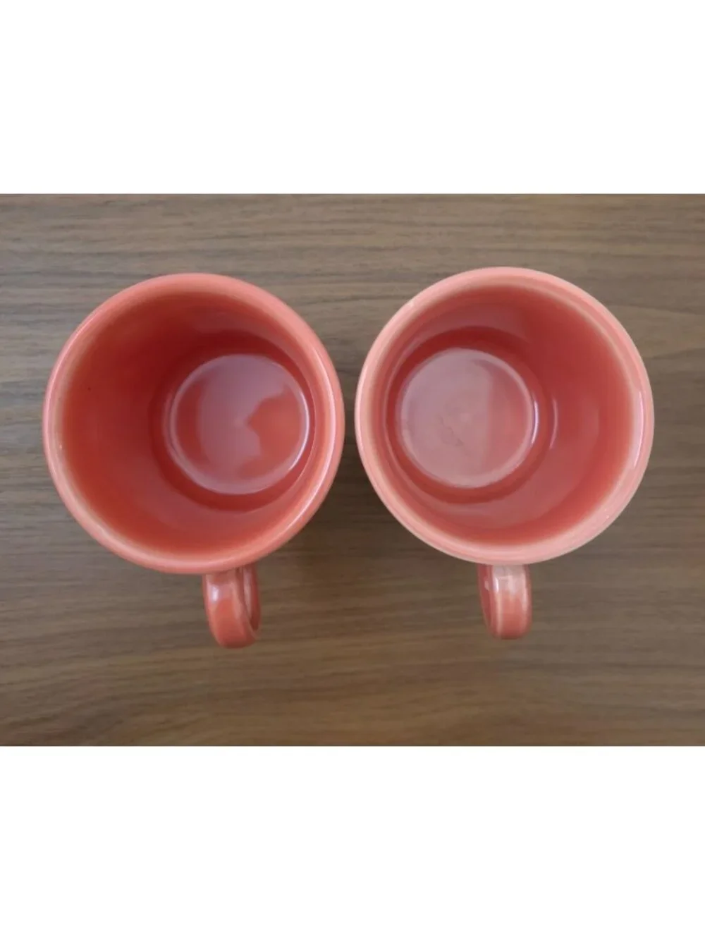 Set Of 2 FIESTA Persimmon Orange Ceramic Ring Handle 10.25 oz Coffee Mugs - USA